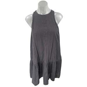 Urban Outfitters Maisy Black Sleeveless Ruffle Racerback Mini Tank Shift Dress M